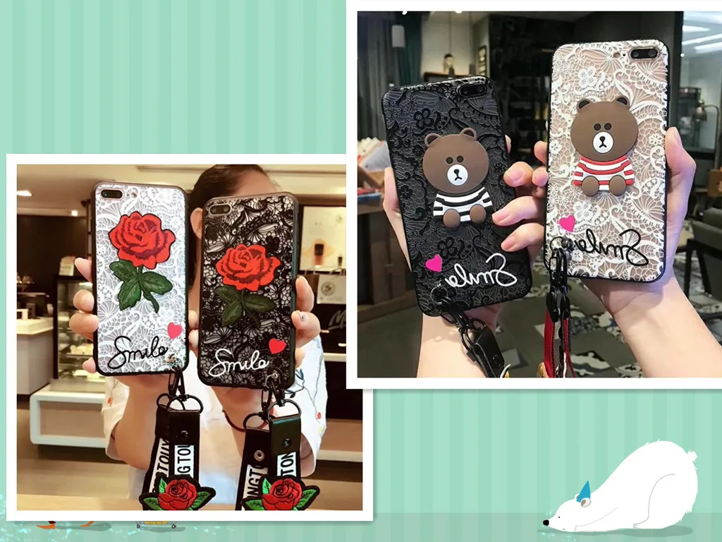 Us 2 89 Renda Beruang Bunga Mawar 360 Penuh Perlindungan Kasus Kasus Untuk Oppo R9 R9s R11 Plus A37 A57 A59 Tpu Buah Kembali Penutup Dengan Tali
