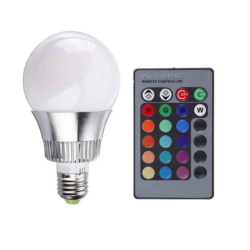 Новый E27 RGB лампы 10 Вт AC85-265V светодиодный свет лампы 16 Цвета Изменение RGB светодиодный освещения с дистанционным Управление
