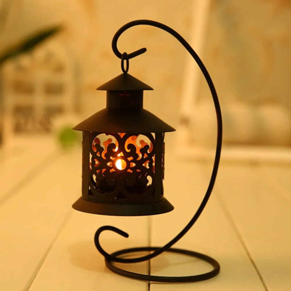 Buy Candle Holder Hollow Hanging Iron Moroccan Style Candlestick Lamp
