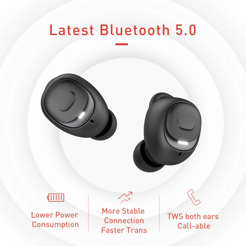 HAVIT Bluetooth наушники V5.0 TWS беспроводные мини наушники-вкладыши Спорт IPX5 Водонепроницаемый с 2200 мАч коробка перезаряжаемая гарнитура I93