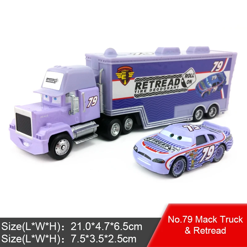 Disney Pixar Cars 2 3 Lightning McQueen Jackson Storm Mack Uncle Truck King 1:55 автомобиль из литого металла игрушка для детей подарок - Цвет: Mack and No.79