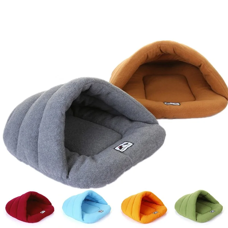 Hot 6 Colors  Winter Warm Pet Heated Mat Small Dog Puppy Kennel House for Cats  Nest Cave Bed Fashion Soft Polar Fleece Dog Beds