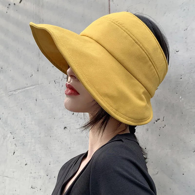 Модная летняя Солнцезащитная шляпа унисекс с открытым верхом шляпа от солнца Кепки ультрафиолетового света устойчивый широкий с полями, солнце шляпа