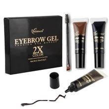 3 шт. натуральный карандаш для бровей Набор Водонепроницаемый крем для бровей Тени для макияжа с двойной концевой щеткой