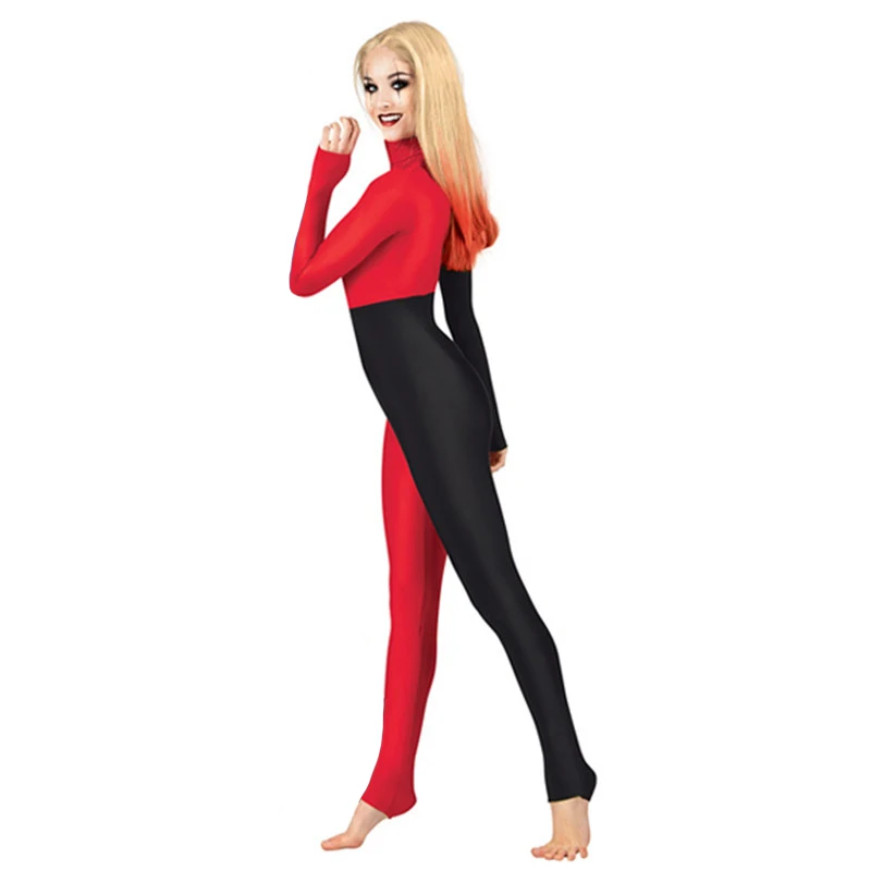 Аниме «Харли Квинн»; женские костюмы для косплея; костюм для косплея из фильма «Джокер»; Комбинезоны из спандекса; вечерние костюмы на Хэллоуин для взрослых и детей - Цвет: Red