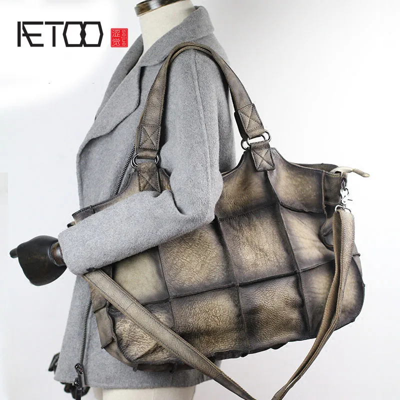 AETOO The first layer of leather leather handmade Mature female atmosphere shoulder shoulder Messenger bag Europe and the United
