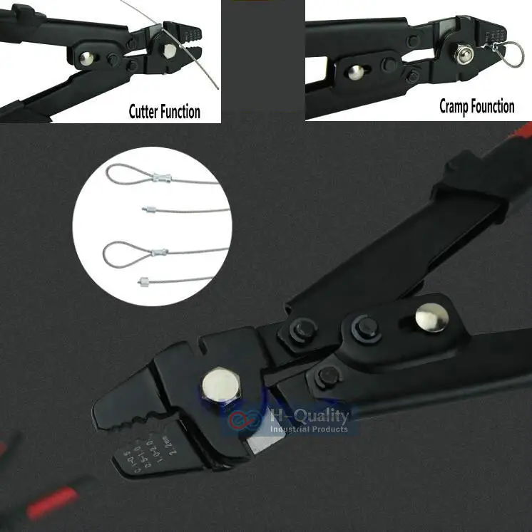 

HQ CT01 Ferrule Sleeves Crimping Tool Clamp Tool+Steel Wire Rope Cutter For 0.1-2.2MM Wire Rope And All Types Ferrule
