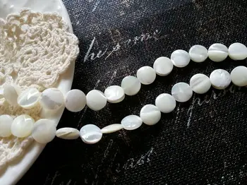 

10mm 38pcs " Flat Round " 100% Sea Shell Natural Shell Bead Loose Strands Jewelry Beads
