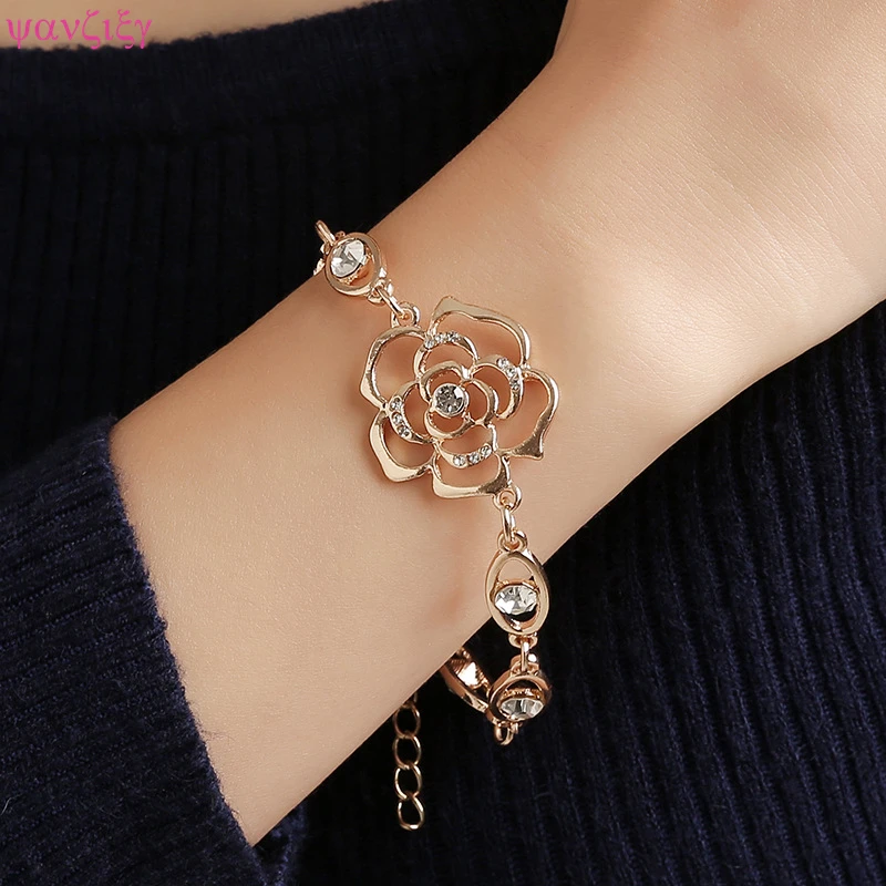 

Fashion bracelet YANZIXG 2019 Fashionable camellias female bracelet contracted temperament noble bracelet, suit a woman to wea