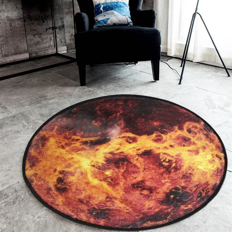 Günstige Nordic trend runde wildleder teppich wohnzimmer schlafzimmer matte Planet erde mond teppich bad mode 60 80 100  120 150cm