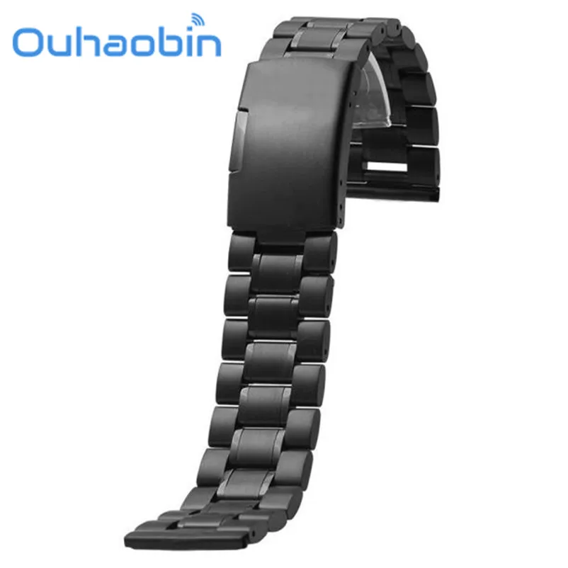 Ouhaobin нержавеющая сталь Quick Release часы ремешок для ASUS ZenWatch 2 WI501Q Oct 3 - Цвет: Черный