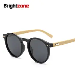 Brightzone 2018 бамбук розовые очки зеркало Для мужчин Элитный бренд Для женщин поляризованный свет солнца Мода очки яркими кадр Винтаж