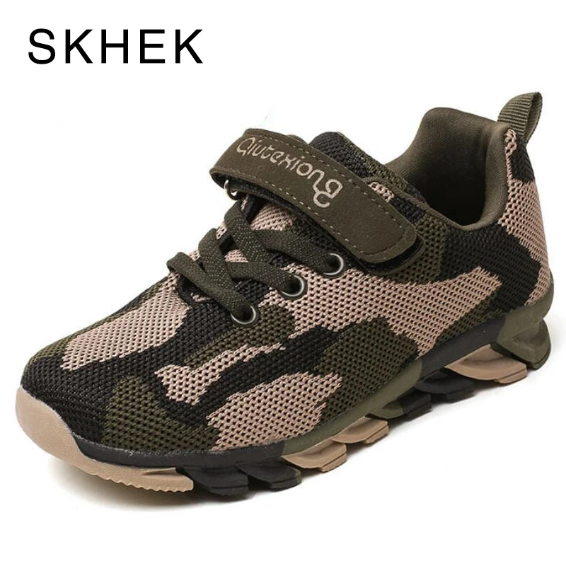 SKHEK الفتيات أحذية رياضية للأطفال أحذية رياضية أحذية الأطفال شبكة رياضة الجري مدرب المدرسة الطالب الأولاد أحذية الوردي الجيش الأخضر