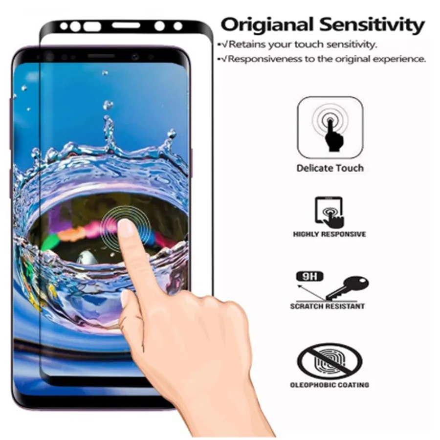 20D полное покрытие закаленное стекло для samsung galaxy S8 S9 S10 Plus S7 Edge Note 8 9 10 Plus защита экрана закаленное стекло