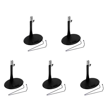 

Fashion black cool 5Pcs U / ring display stand 1 / 6 12" toy doll nameplate base