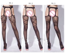 Women’s Sexy Stockings Top Thigh-Highs Sexy Lingerie Hot Garters Belt Set Underwear Open Crotch Panties Erotic Lingerie SW002