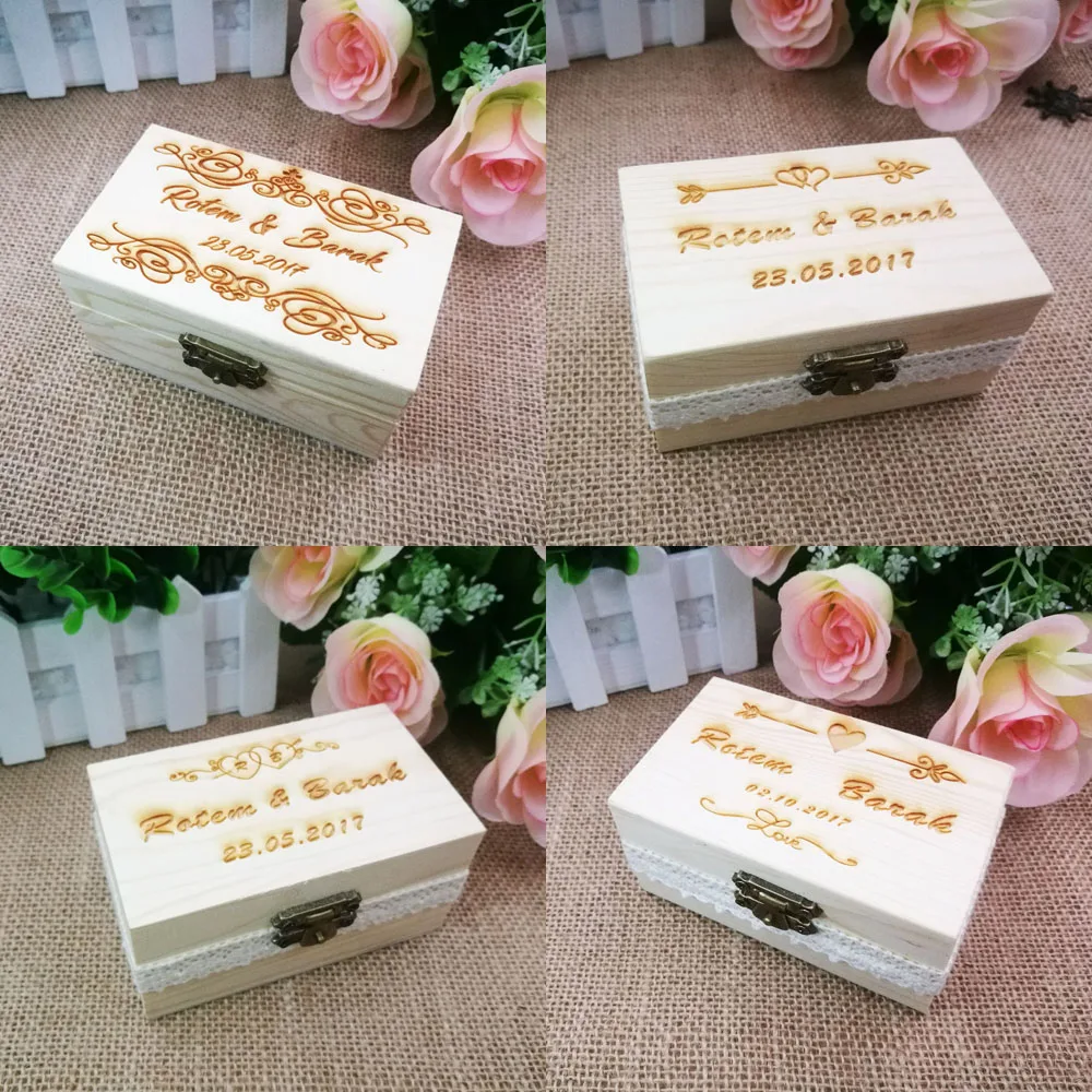 Personalized Wedding Ring Box. Wooden Ring Holder,Rustic Ring Bearer. Romantic Box,Custom Rustic Wedding Ring Box4