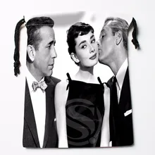 Fl-Q4 Одри Хепберн изготовленный на заказ логос напечатал сумку; степень сжатия сумки женские сумки на завязках размер 18X22 см 711-# f4