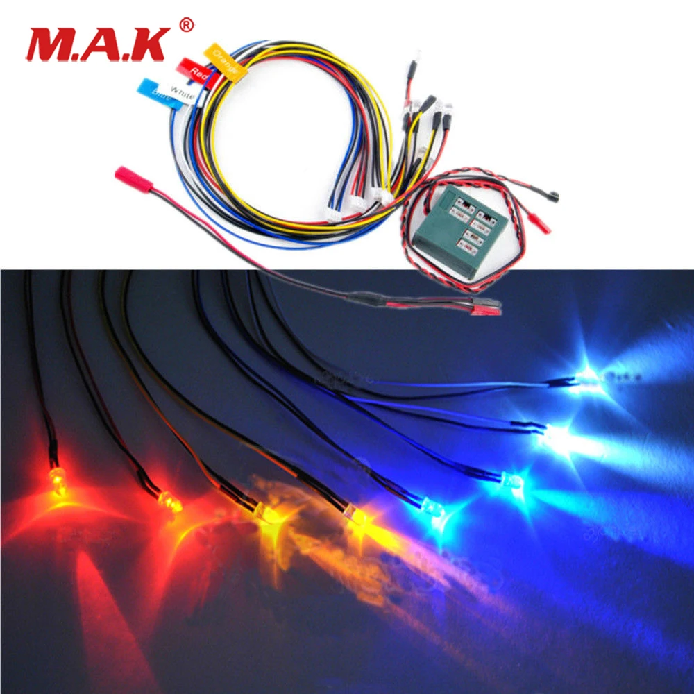 

1:10 RC Model Car truck LED Light Kit 8 LED Light Kit Orange White Red Blue for 1/10 1/8 Traxxas HSP Redcat RC Car