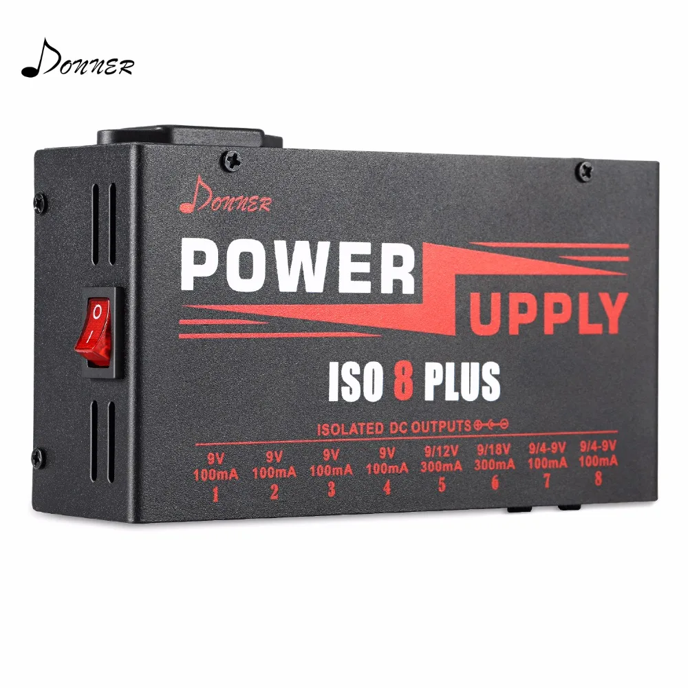 

Donner DP-4 Guitar Effect Pedals Power Supply 8 Plus Isolated Output for 9/12/18V 4~9V Pedals