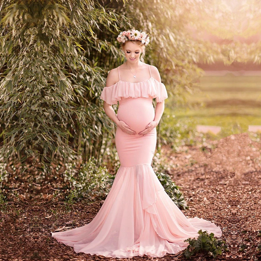 Летние платья для беременных, шифоновые платья с оборками, Одежда для беременных, платья для фотосессии, платья для будущих мам