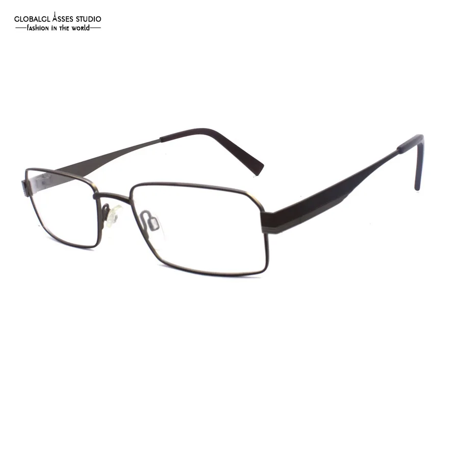 

Rectangle Lens Metal Glasses Frame Ultra Light Frame Plate Thin Temple Acetate Tip Office Worker Favorite Eyeglasses YX26