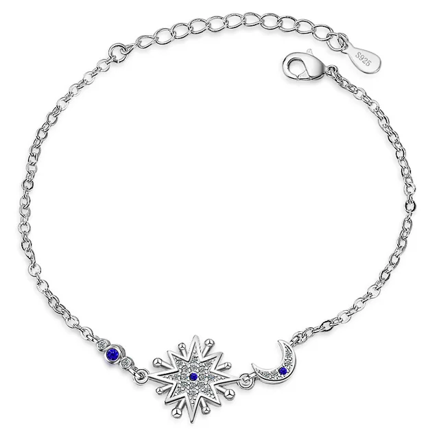 30 925 Sterling Silver Sun Moon Bracelet Color Sweet 30 925 Sterling Silver Sun Moon Bracelet Color Sweet Femme 2017 Wrap