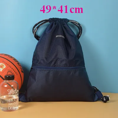 Водонепроницаемая нейлоновая сумка для плавания для мужчин и женщин, рюкзак для плавания с завязками, спортивные сумки большой емкости для путешествий, фитнеса - Цвет: big dark blue