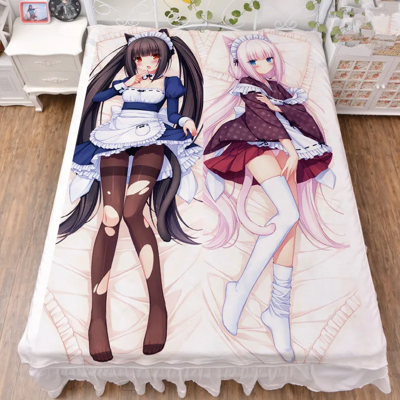 Аниме персонажи NEKOPARA сексуальная девушка chocolat ванильный кокос Azuki постельное белье из молочного волокна и фланелевое одеяло летнее одеяло 150x200 см