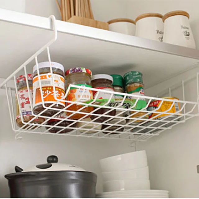 Cheap Multifunction closet shelf storage rack layered storage rack hanging basket shelf rack dormitory kitchen cabinets storage rack