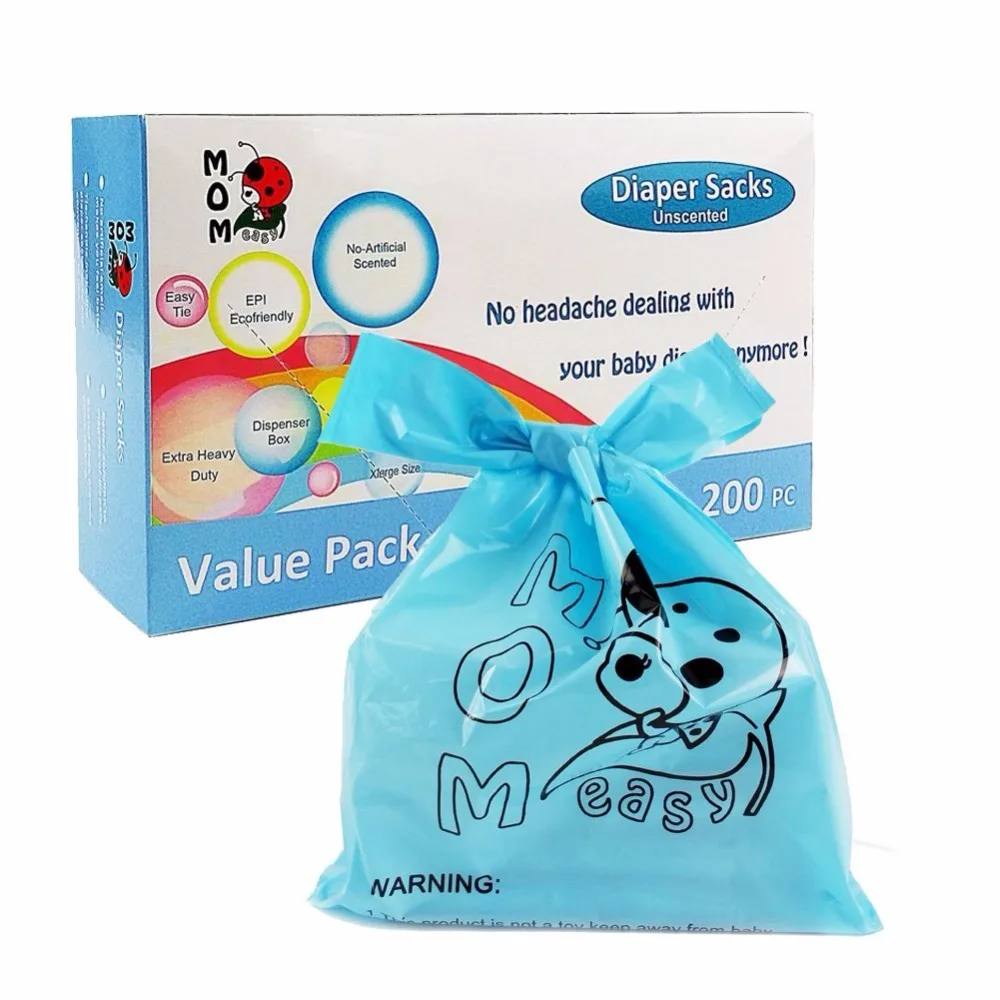 Us 12 99 Mom Easy Tie 200 Counts Baby Disposable Diaper Sacks Bags Unscented Anti Mircobial On Aliexpress Alibaba Group
