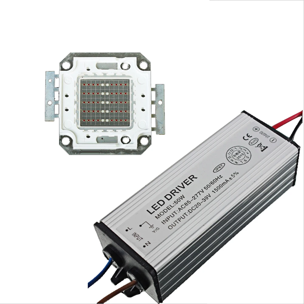 

RAYWAY 10W/20W/30W/50W LED Grow Lights Led Chip Red +Blue Plant Lamp Chips High Power COB Grow LED Light + Power Supply Driver
