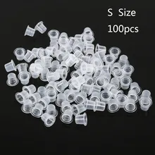 100 шт 8 мм маленький размер татуировки пластиковые Чернила чашки Перманентный макияж Пигмент контейнер крышки одноразовый держатель татуировки аксессуар