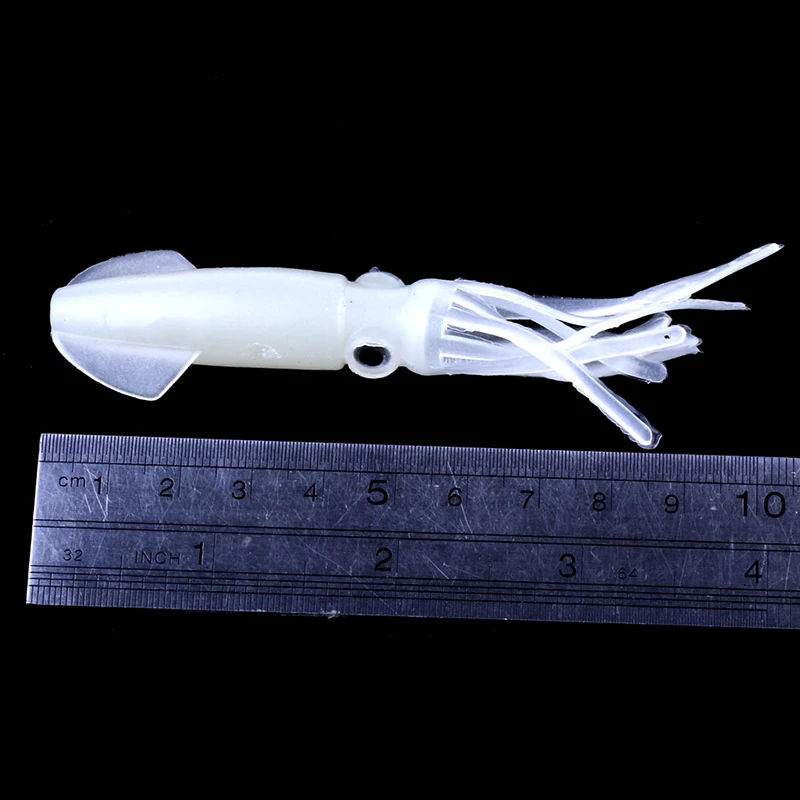 8g10cm 5Pcs Squid Jigs Silicone Fishing Lure Soft Baits Fishing Tackle Set Artificial Bait Sea Octopus Squid Skirt Luminous Lure