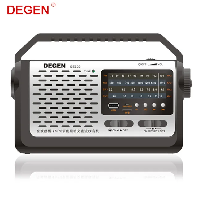 Quality Degen DE320 2-in-1 Portable FM Shortwave Full-Band Radio & MP3 Player USB Flash Disk Support TF Card Multiband Radio