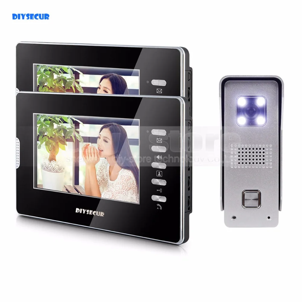 DIYSECUR 7\ Video Doorbell Intercom Door Phone Video&Audio Remote Unlocking Night Vision Camera 700TVL 1V2 DIYSECUR 7\ Video Doorbell Intercom Door Phone Video&Audio Remote Unlocking Night Vision Camera 700TVL 1V2