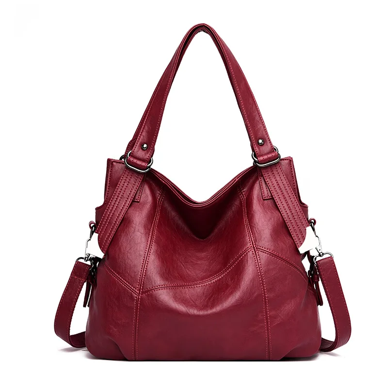 Модные женские кожаные сумки из овчины, роскошные женские сумки известного бренда, женские сумки через плечо для женщин - Цвет: WineRed