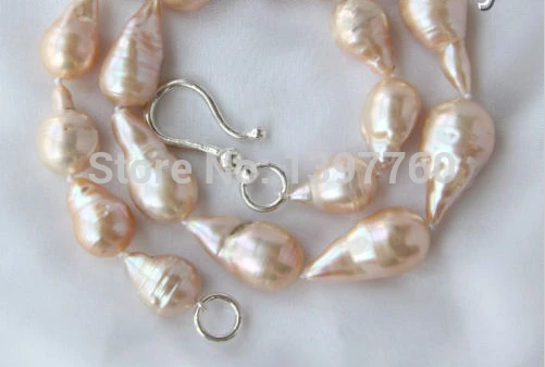 

Miss charm Jew.75 baroque pink keshi reborn freshwater cultured pearl necklace NEW