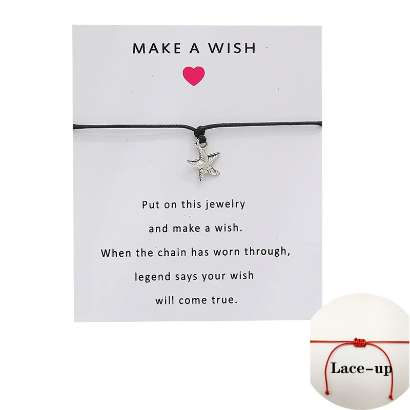 Пляжные украшения Make A Wish посеребренные браслеты с подвеской в виде морской