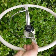 Подходит для Volkswagen Beetle 1953-1967 винтажное красное дерево классическое рулевое колесо серебристого цвета