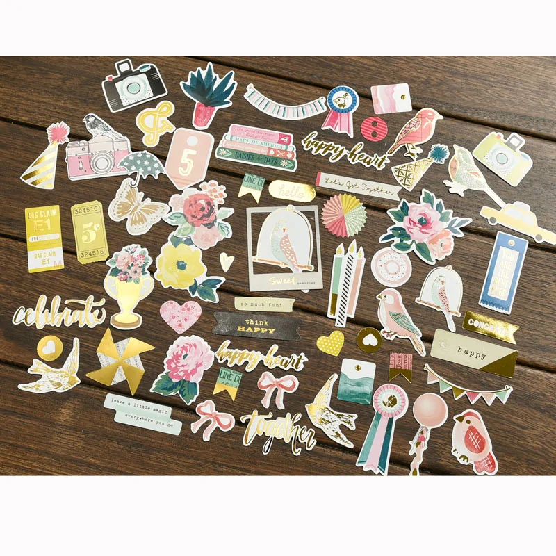 

50pc Think Happy Cardstock Die Cuts for Scrapbooking Happy Planner/Card Making/Journaling Project