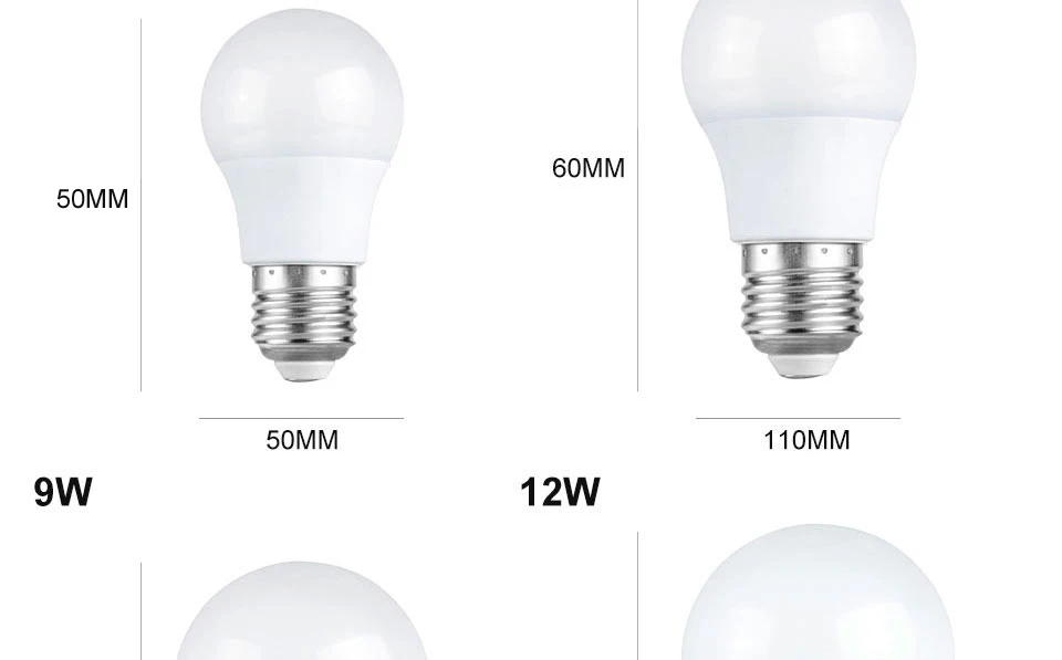 LED bulb lamps E27 DC 12V LED lights Lampada LED Smart IC Real Power Led Spotlight bombillas LED 3W 6W 9W 12W 15W white (8)