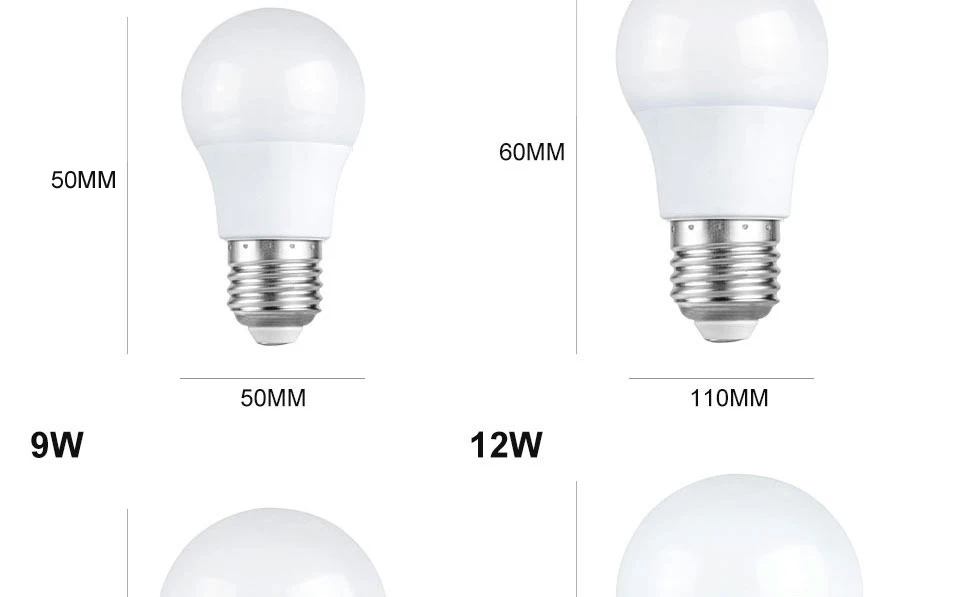 15 W супер-яркие светодиодные лампы E27 лампы 5 Вт, 7 Вт, 9 Вт, 12 Вт, умная ИС(интеграционная схема) лампада Bombilla 220 V Светодиодные лампочки для помещений, отсутствие мерцания прожектор