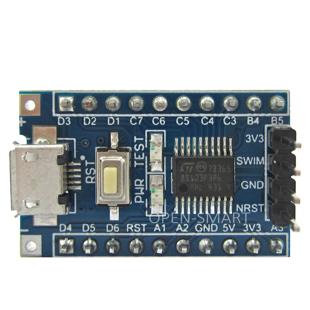 STM8S103F3 STM8 Core-развития доска с Micro USB интерфейс и плавать Порты и разъёмы