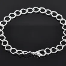 Дорин коробка горяч-12 серебристого цвета с застёжкой "Лобстер" звено цепи браслет 20 см(B14185