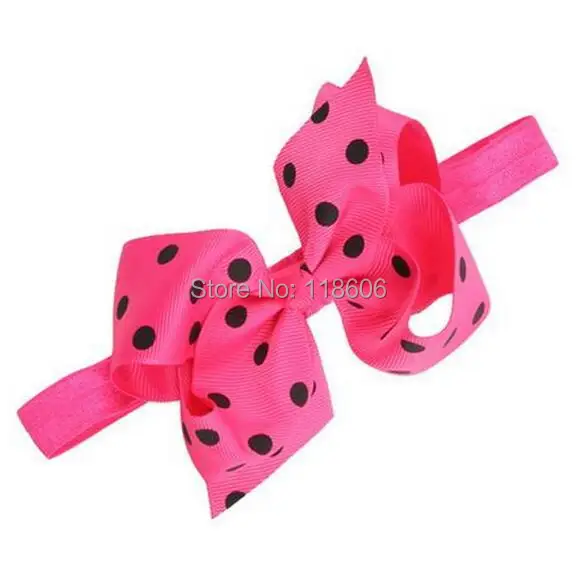 New Born Hair Accessories Polka Dot Teenage Hair Bows with Elastic Band1.jpg