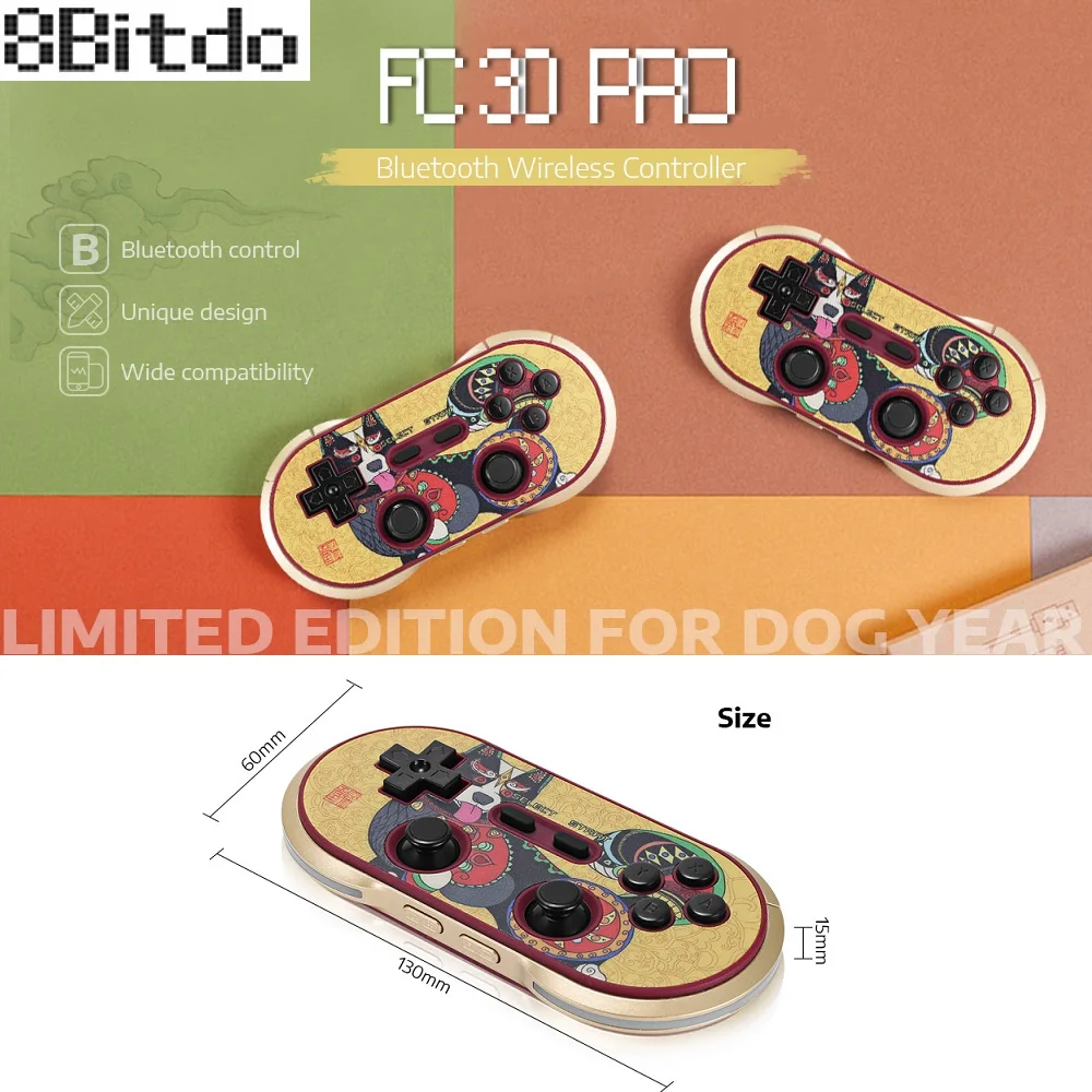 

Limited Edition 8Bitdo FC30 Pro Bluetooth Wireless Gamepad Controller Joystick For Windows Android MacOS Steam Nintendo Switch