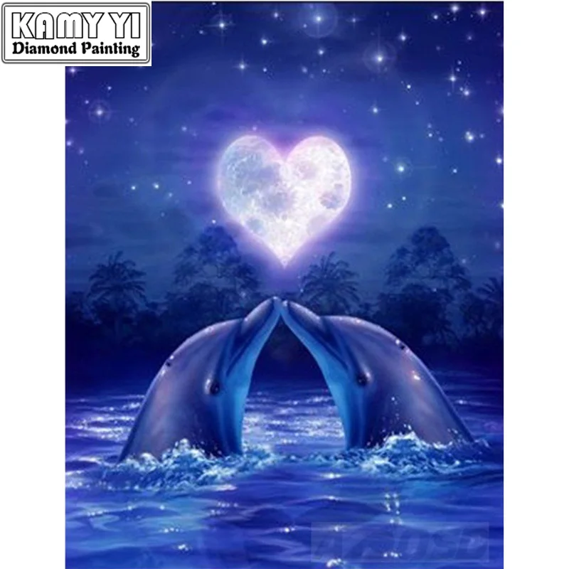 

3d DIY Diamond Embroidery Paiting Animals of Diamond Painting Kits love Dolphins Cross Stitch Kit Mosaic
