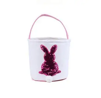 

good quality new arrival 4 colors Monogrammed Personalized Easter Bucket sequins easter basket easter bunny bag SN005