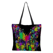 Индивидуальные женские сумки на плечо конец специальные постельные принадлежности на заказ сумка для покупок двусторонняя печать насекомое бабочка шаблон